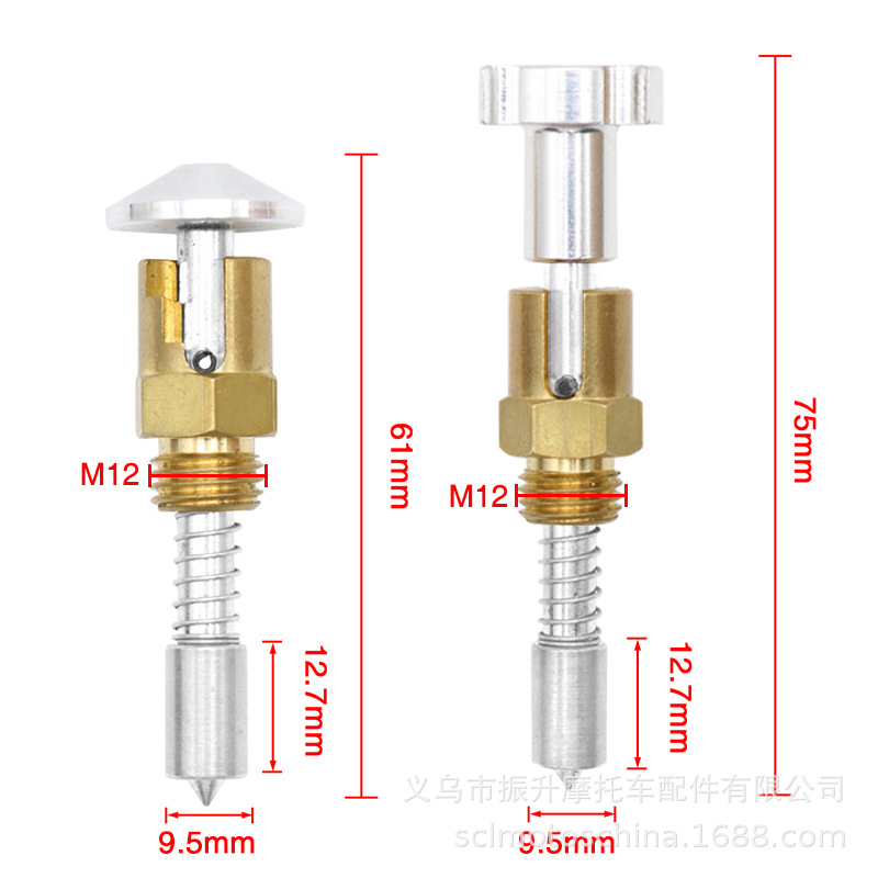 Motocicleta carburador mano pull Start amortiguador ralentí émbolo S & S Super E G B carbohidrato tornillo de ajuste