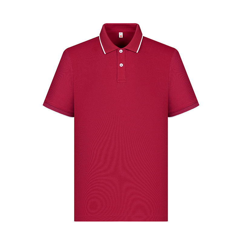 Casual de dos botones no deformable poliéster algodón verano de manga corta hombre camiseta de polo personalizada sensación de alta calidad
