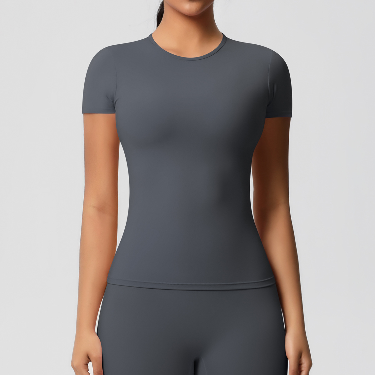 95g Weight Short Sleeve Sleeve Length Nylon, Spandex Fabric Type Regular Top Length T-shirt Tops Type Fitness, Yoga, Running Occasion Round Neck Neckline Solid Color Pattern Sport Style Style S, XL Size Sport Style Solid Color Nylon Spandex Round Neck Active Tops T-shirt 40