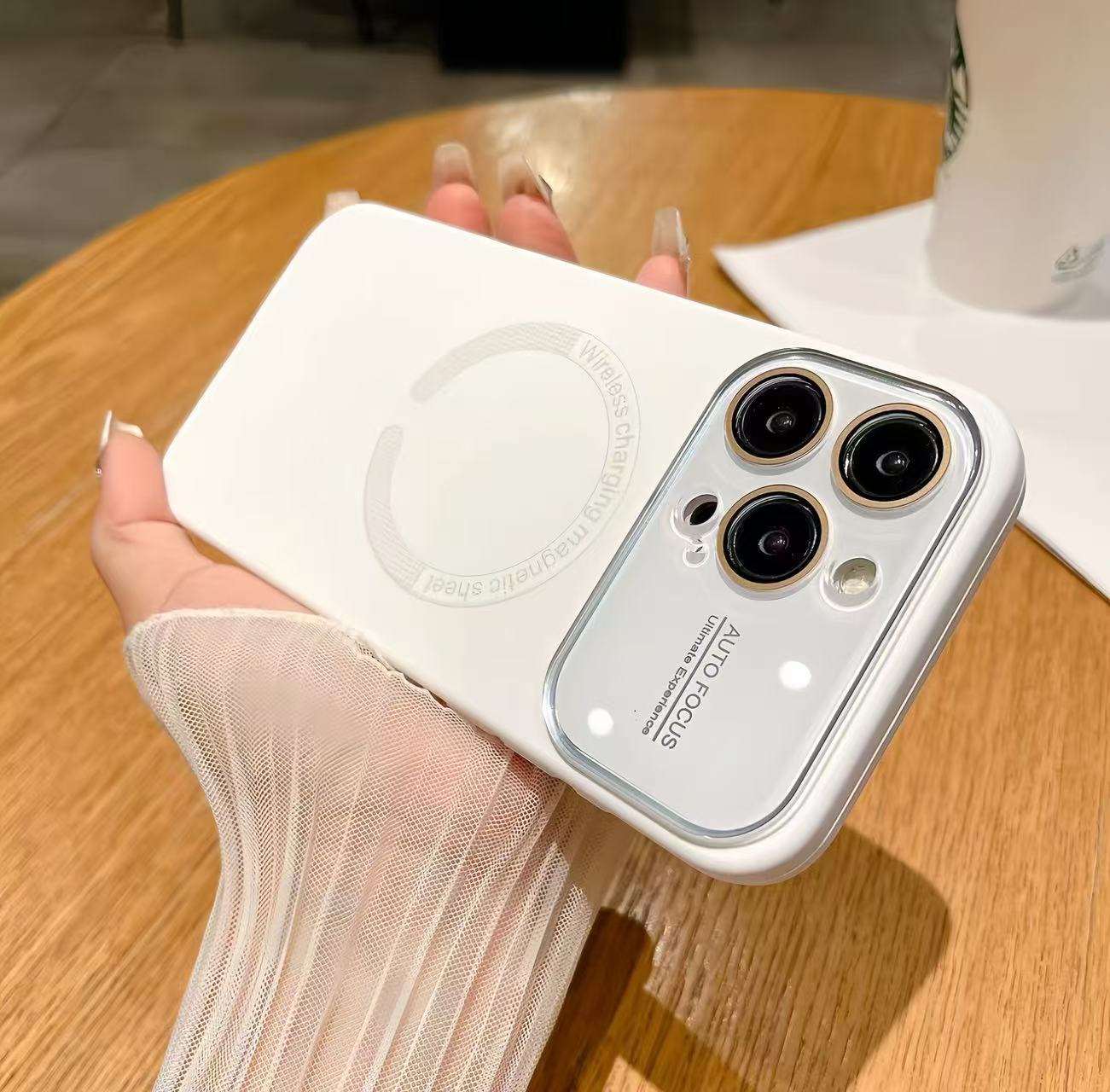 Ventana grande magnética de color sólido simple para iPhone16ProMax funda para teléfono móvil 15 Apple 14 pareja 13 nuevo