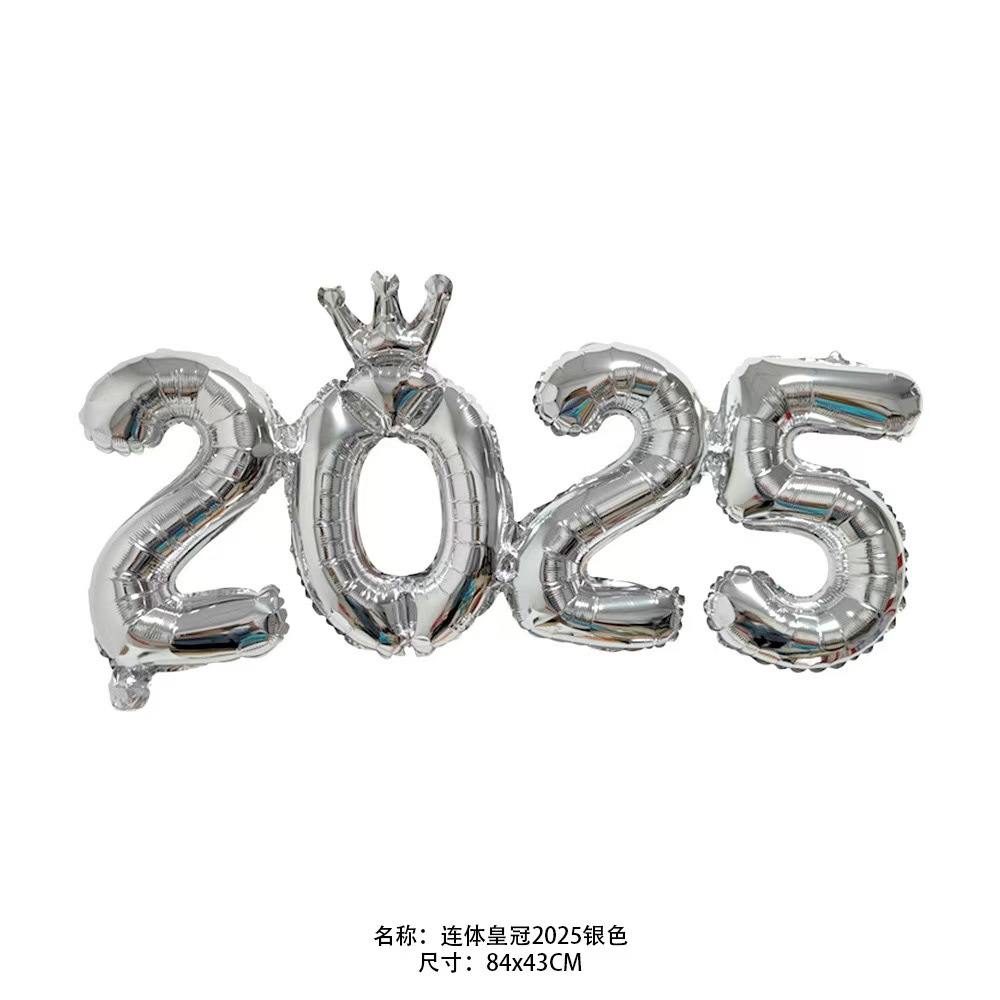 2025 globos de película de aluminio digital unidos globos de corona digital de 16 pulgadas globos de aluminio de papel de Año Nuevo