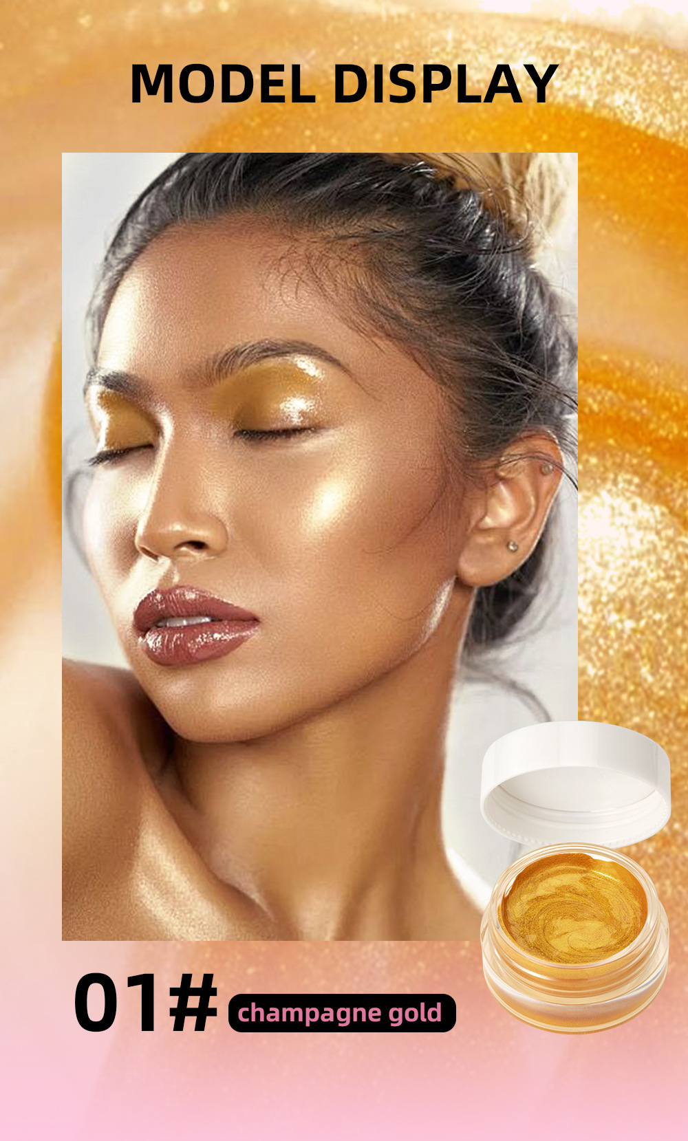 QIBEST Cross-border Sparkling High-Gloss Cream: Natural pearlescent facial contouring, full-body brightening, contour modification, High-gloss makeup undefined