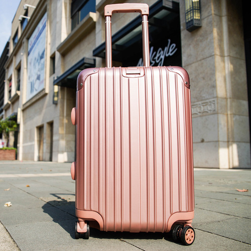 Rose Gold Aluminum Alloy Frame Aluminum Rod Luggage Anti-Impact Metal Large Corner 20/24/26/29 Inch Travel Case