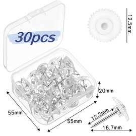 厂家供跨境30个装透明黑色齿轮拇指钉银色钢针公告板织物标记工艺