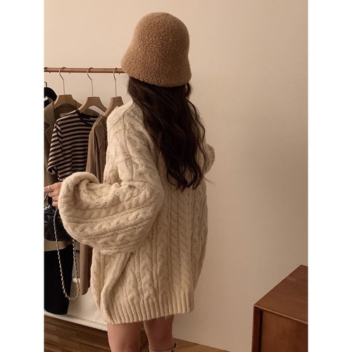 Soft and Mellow Knit Round Neck Turtleneck Top for Women, Relaxed Style, Korean Version, Loose Cardigan, Plus Size, Autumn and Winter