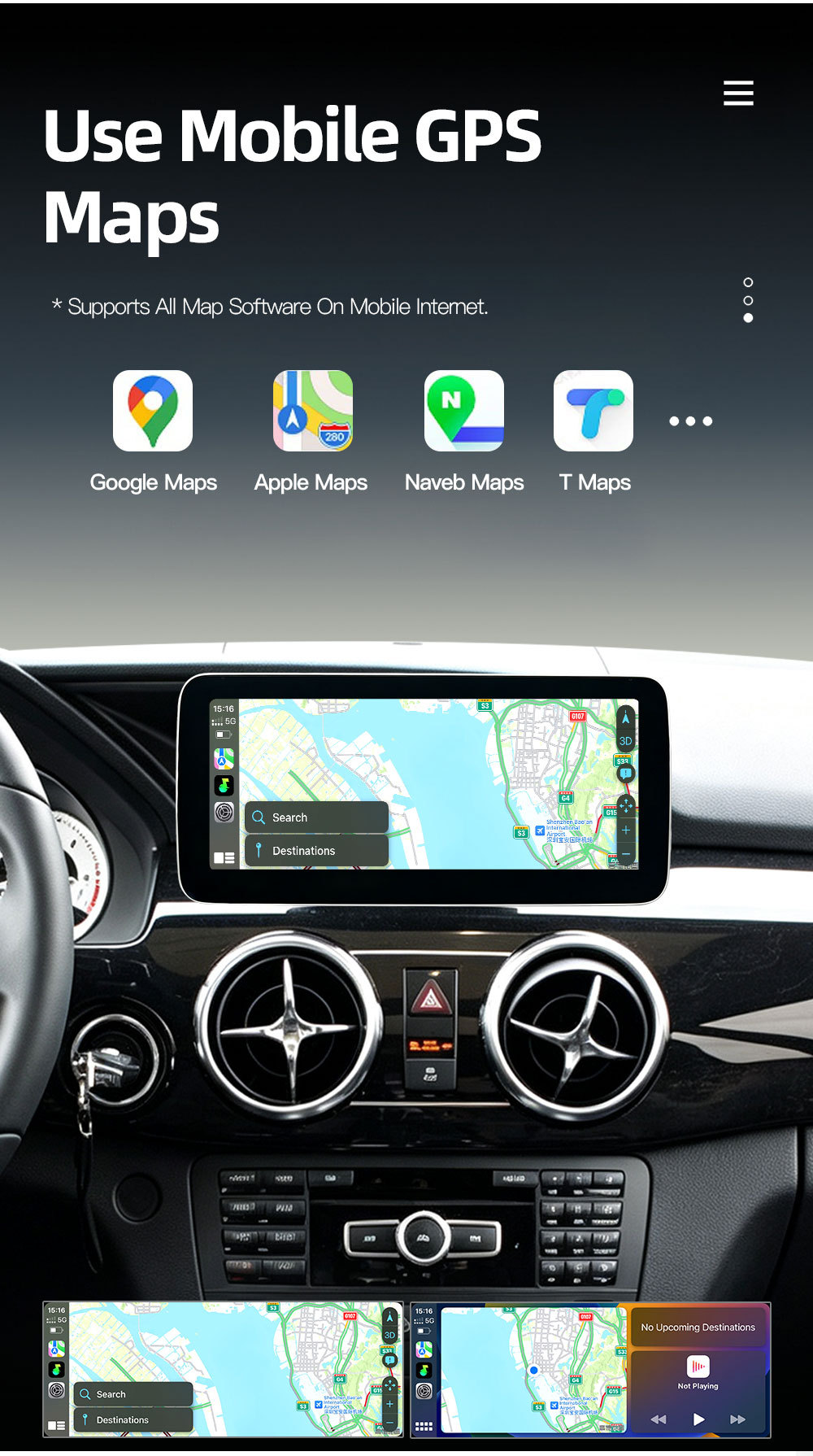 Suitable for Mercedes-Benz Glk X204 (2013-2015) Car Central Control Large Screen Navigation Carplay Player