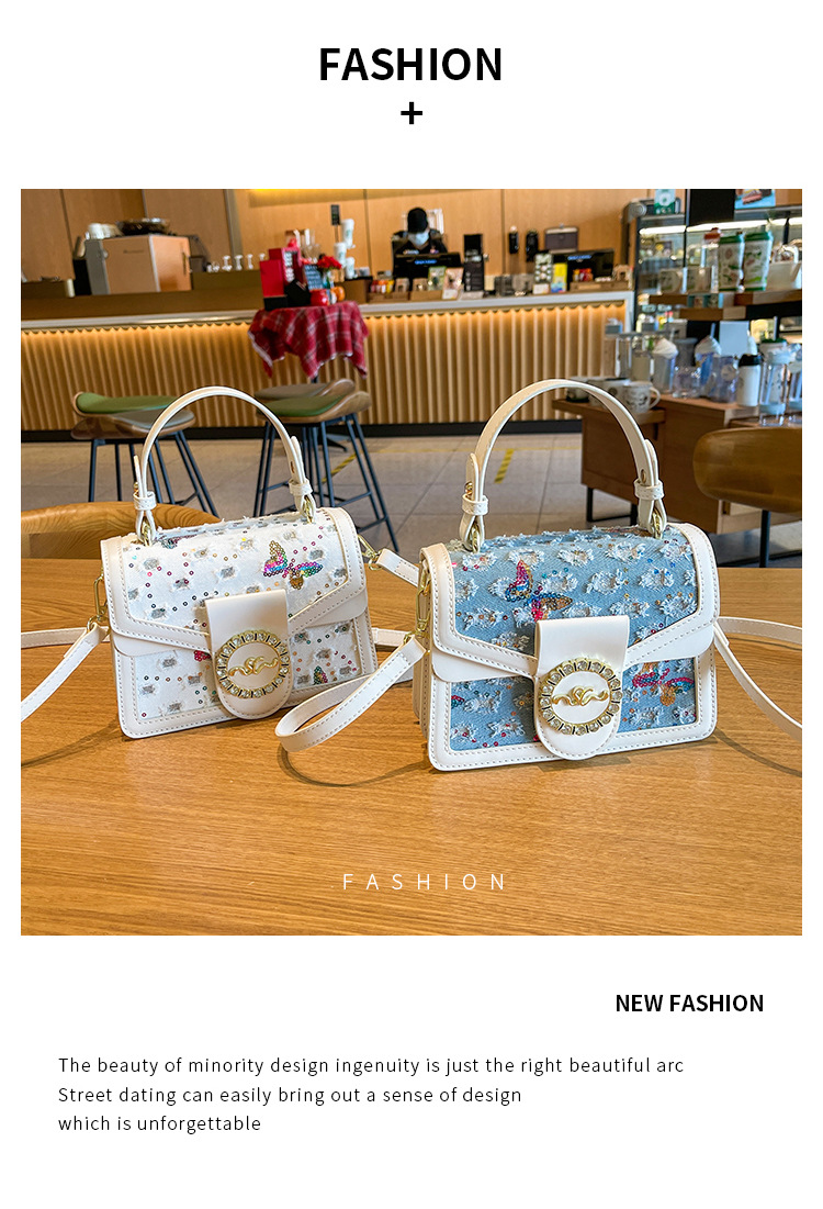 Women's Small Square Shoulder Crossbody Bag With Diamond Accents_voghion.com
