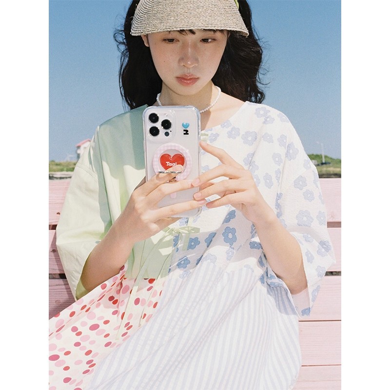 Tagi.怦怦开心保护壳磁吸折叠桌面支架适用iphone15PM手机壳苹果1|undefined
