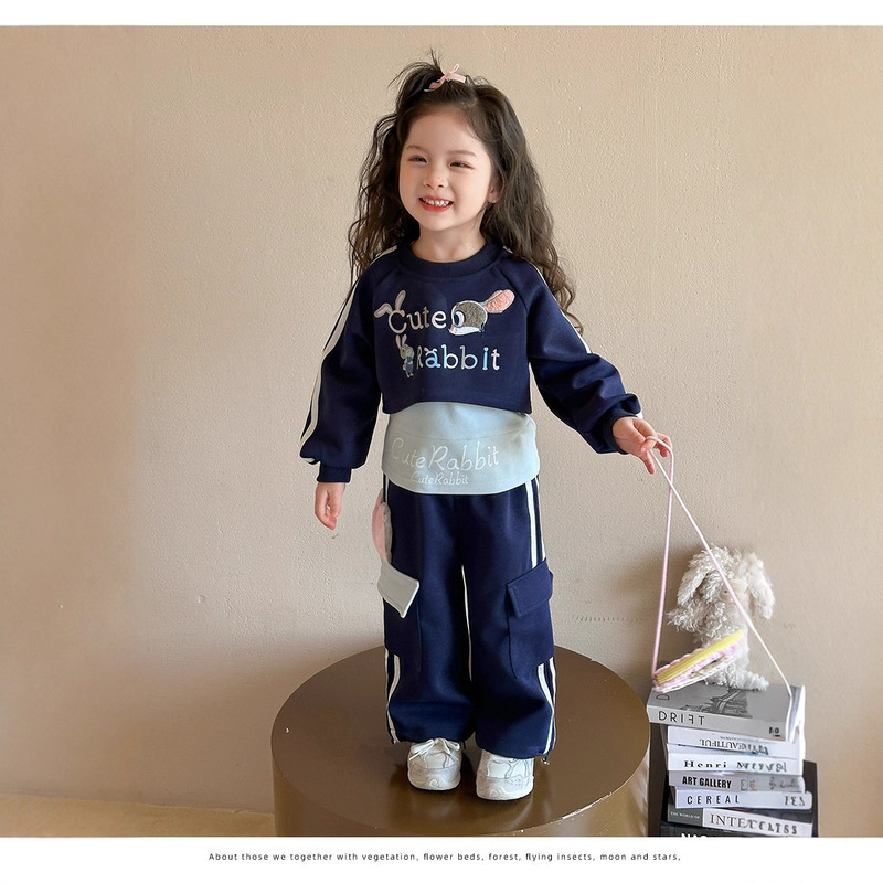 女童套装春秋2025新款洋气可爱时髦韩系初早春季女孩宝宝儿童春装|undefined