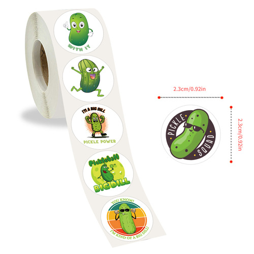 500 Carton Pickled Cucumber Roll Roll Sticker Tape Journal Decor Computer Phone Stationery Computer Sticker