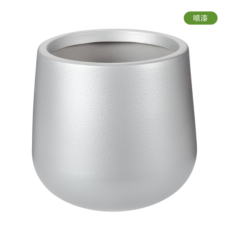 Maceta de plástico redonda de gran diámetro, cemento de imitación de moldeo por soplado grueso, maceta de plantas verdes grandes, maceta decorativa de flores de sala de estar