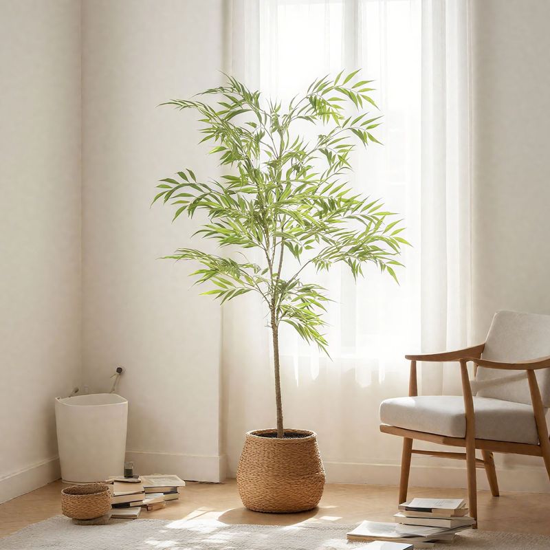 仿真绿植黄天竹南天竹植物盆景新中式室内软装造景假树盆栽摆件|undefined