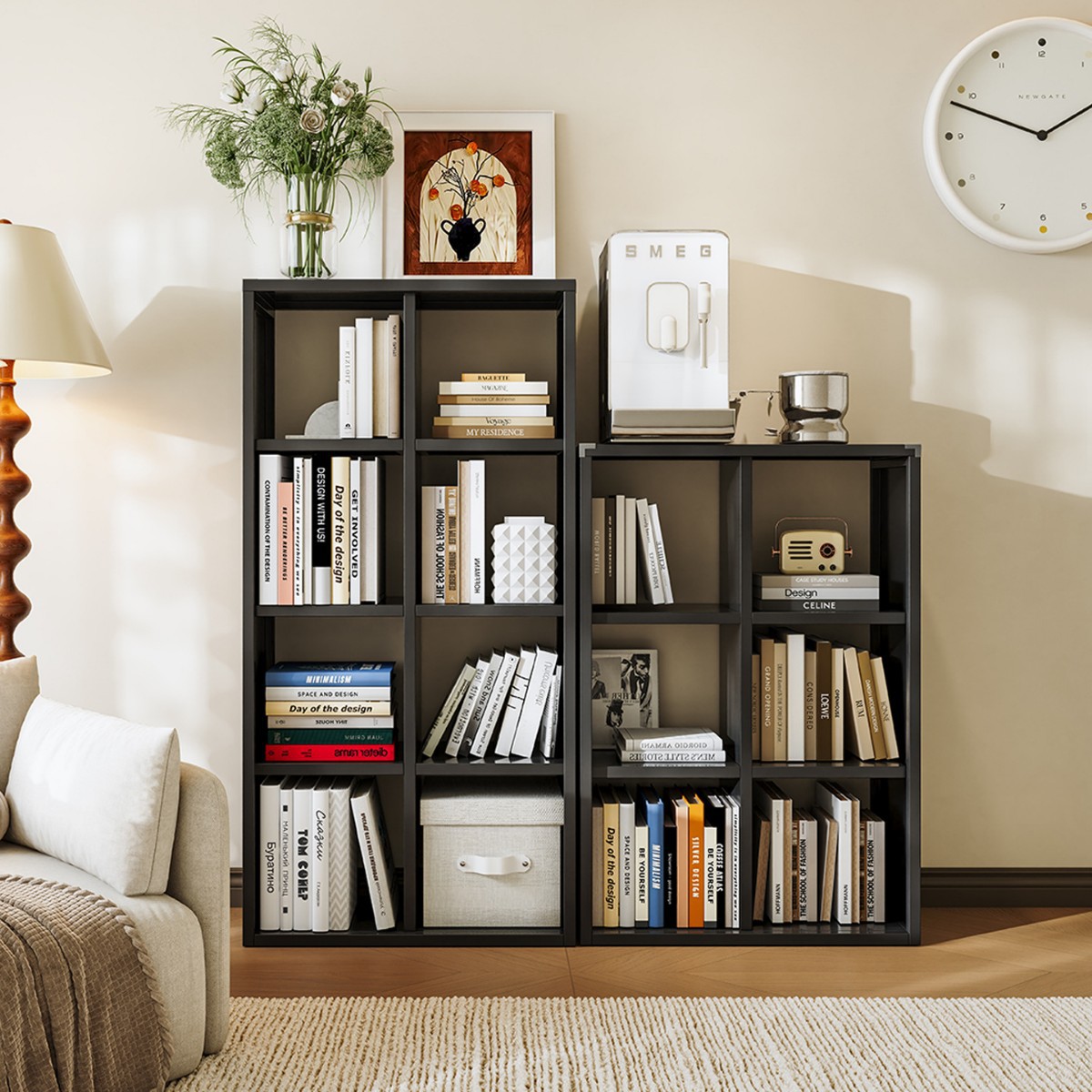 Steel Bookshelf Kalike Grids Cabinet Living Room Bedroom Toy Storage Cabinet Free Combination Steel Wall Storage Rack