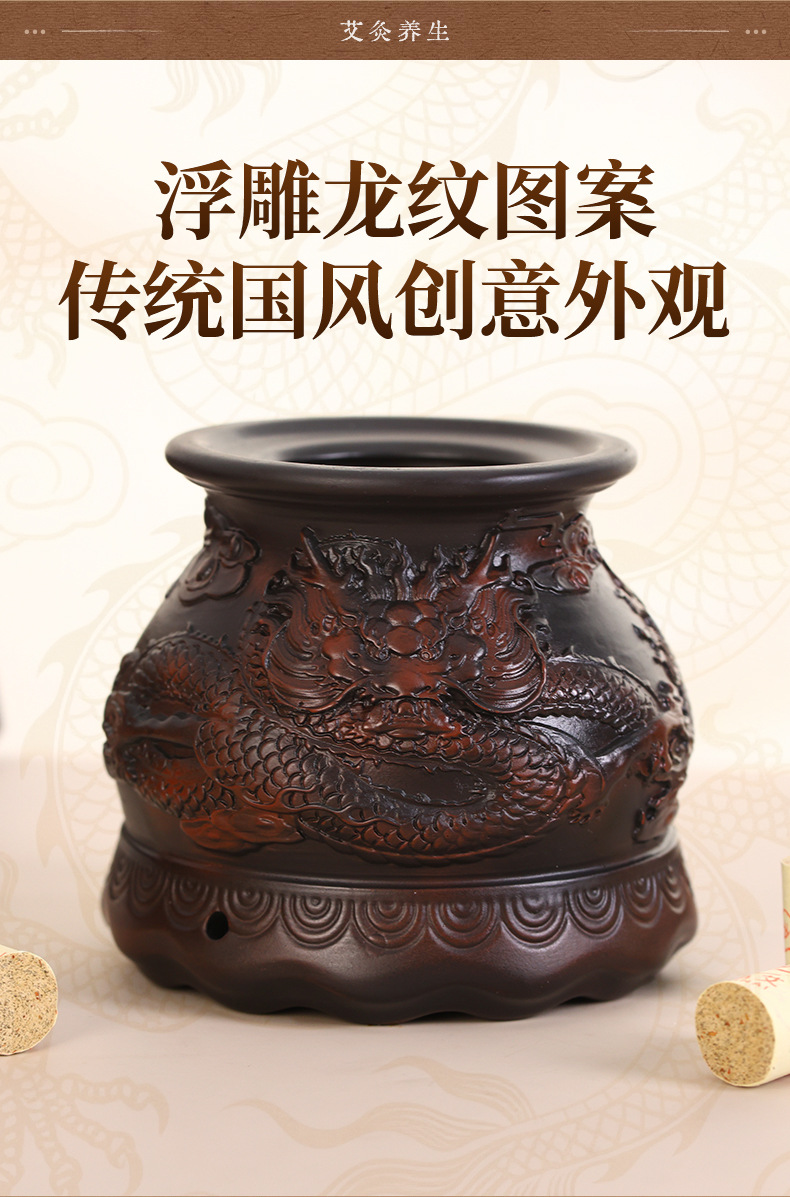 Red Bian Stone Fire Dragon Moxa Jar Set with 12 Moxa Sticks and Gift Box for Home Warming Therapy quality and texture