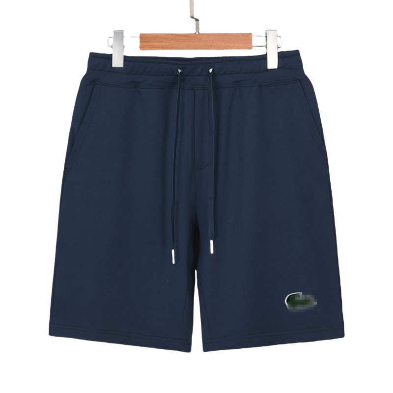Cross-Border Foreign Trade Summer Fishnet Shorts, Five-Point Casual Shorts, Trendy French Crocodile Embroidery Men's Mid-Length Shorts, Versatile