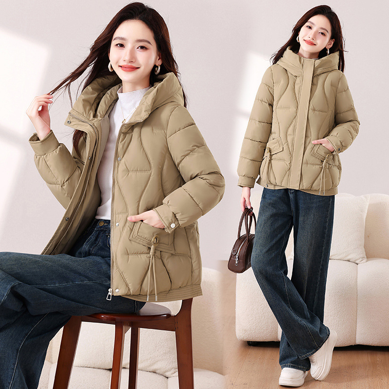 2025 invierno nueva ropa de algodón mujer sombrero corto de moda de cuello pequeño chaqueta de algodón exterior delgada ropa de algodón delgada universal