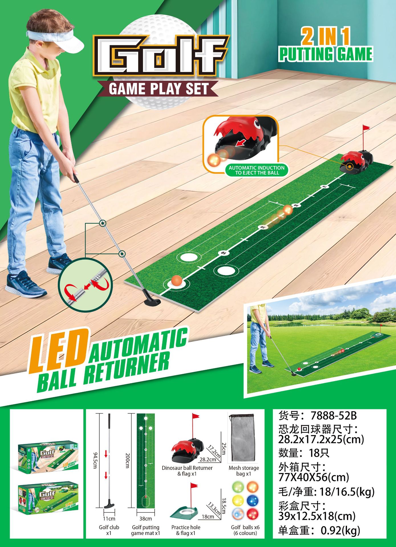 Fabricante de origen 40 juegos de alfombrillas de golf, práctica de objetivos para interiores y exteriores, juguetes deportivos de golf de ocio