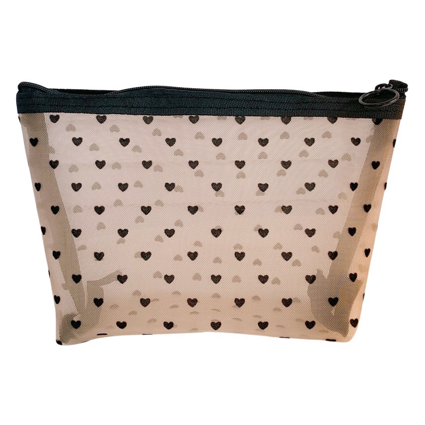 Bolsa de cosméticos de malla ins bolsa de almacenamiento de amor bolsa de lavado de gran capacidad simple bolsa de almacenamiento de cosméticos portátil