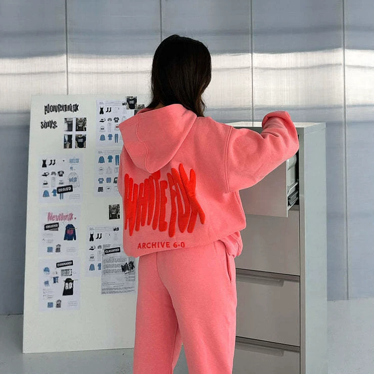 In-Stock Whitefox Original Size European and American Cross-Border Popular Women's Letter-Print Hooded Sweatshirt In-Stock Whitefox Original Size European and American Cross-Border Popular Women's Letter-Print Hooded Sweatshirt