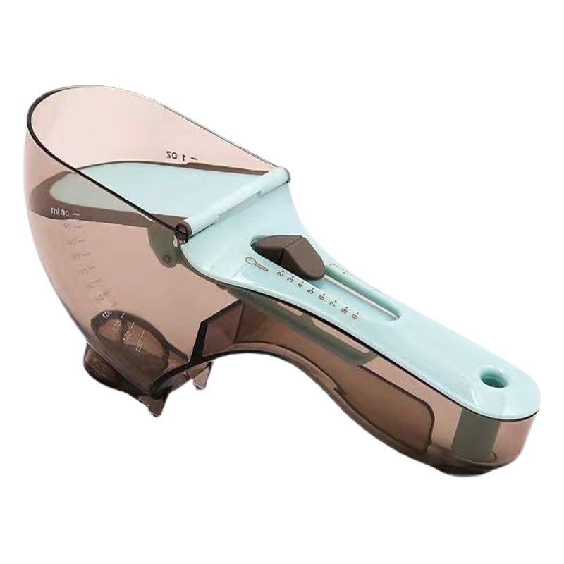 Fábrica en stock ventas directas cuchara de medición ajustable con escala succión magnética leche en polvo hornear cuchara de medición de plástico cuchara de medición