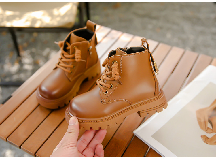 2023 Herbst Maillard Kinder-Leder-Martin-Stiefel für Jungen und Mädchen, Einzelstiefel, modisch, britisch, hübsch, rutschfest_voghion.com