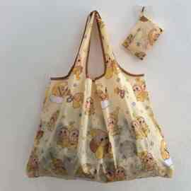 时尚大号大容量可折叠市场购物袋超市环保袋买菜包便携卡通星星人