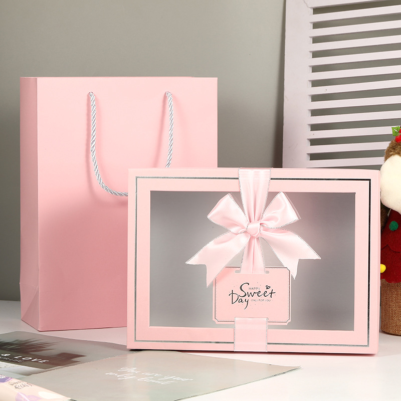 情人节520透明开窗礼品盒 生日礼物盒伴娘大号伴手礼空盒