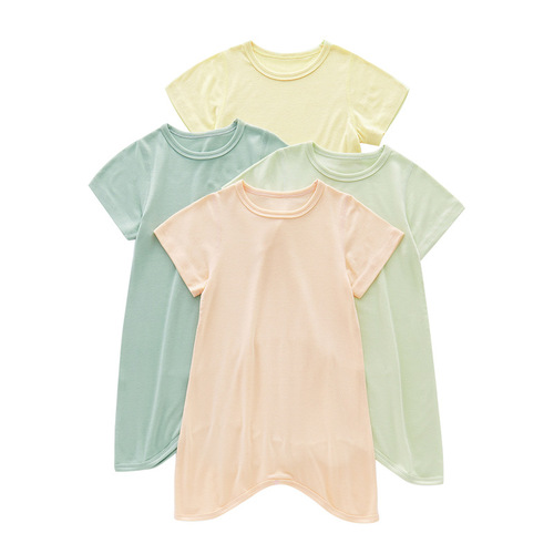Jusheng spring and summer baby modal pajamas jumpsuit baby summer short-sleeved clothes summer thin nightgown