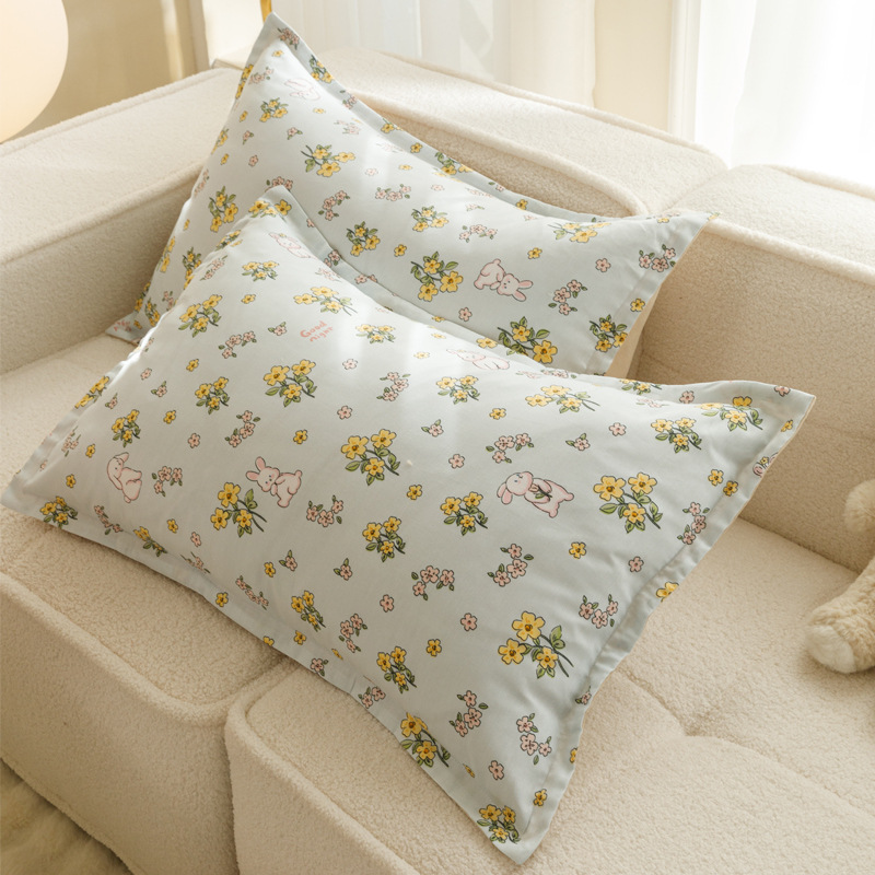Funda de almohada absorbente de sudor simple Funda de almohada de algodón 48x74cm Couple adulto en casa Funda de almohada de dormitorio de estudiante individual