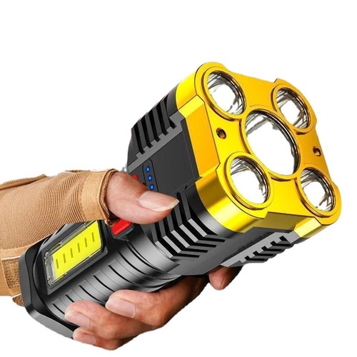 Cross-border five-core explosive flashlight strong light rechargeable super bright small special forces outdoor multi-function led long-beam light