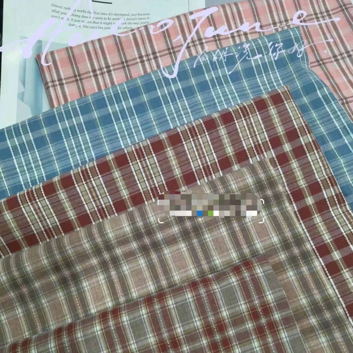 全棉几何不规则雪尼尔提花格子衬衫裙桌布面料宠物娃娃狗窝DIY布