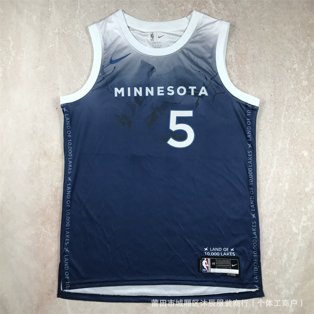 Горячее прессование американская баскетбольная форма Knicks Timberwolves Lakers Clippers Edwards Westbrook Russell спортивная майка