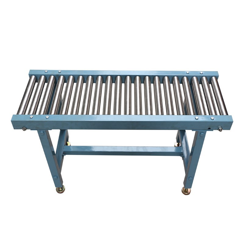 无动力辊筒线铁架滑梯卸货滚筒排地滚线桶装水搬运同步带