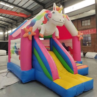 Outdoor Square Children's Family Parent-Child Playground Trampoline Toy Slide Combination Foreign Trade Cross-Border Inflatable Castle