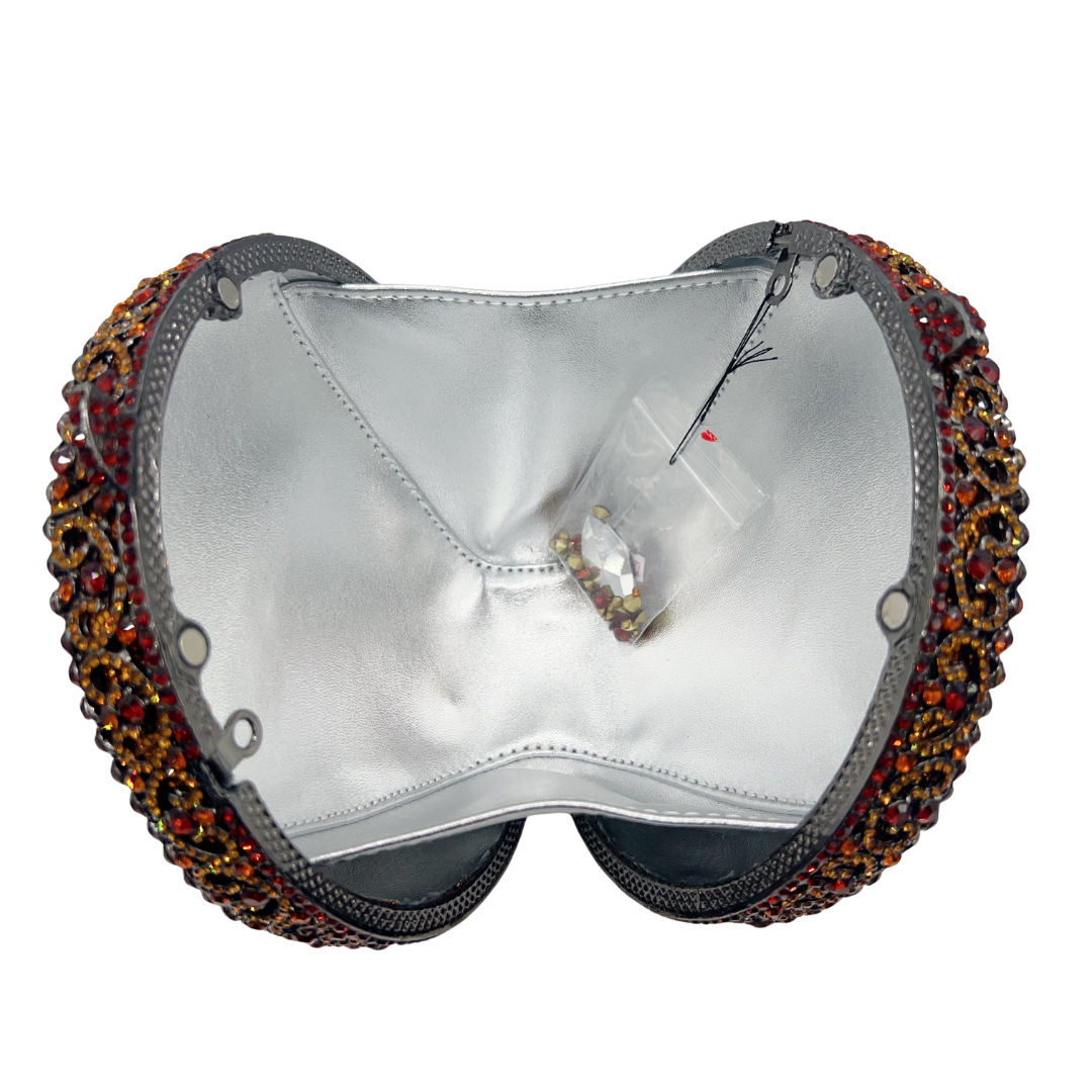 Túi clutch nữ đính đá dạ hội kiểu dáng đầm sườn xám phong cách châu Âu — màu nâu, Tùy chỉnh các màu khác