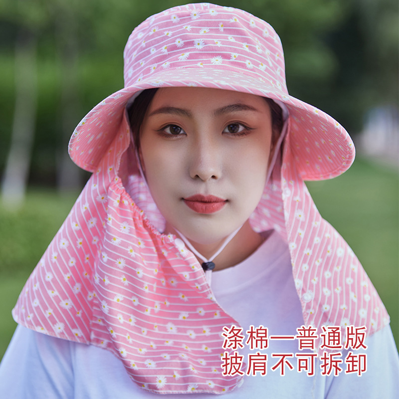 Factory wholesale 2022 spring new women's tea picking hat, sun hat, shawl hat summer sun protection insect proof