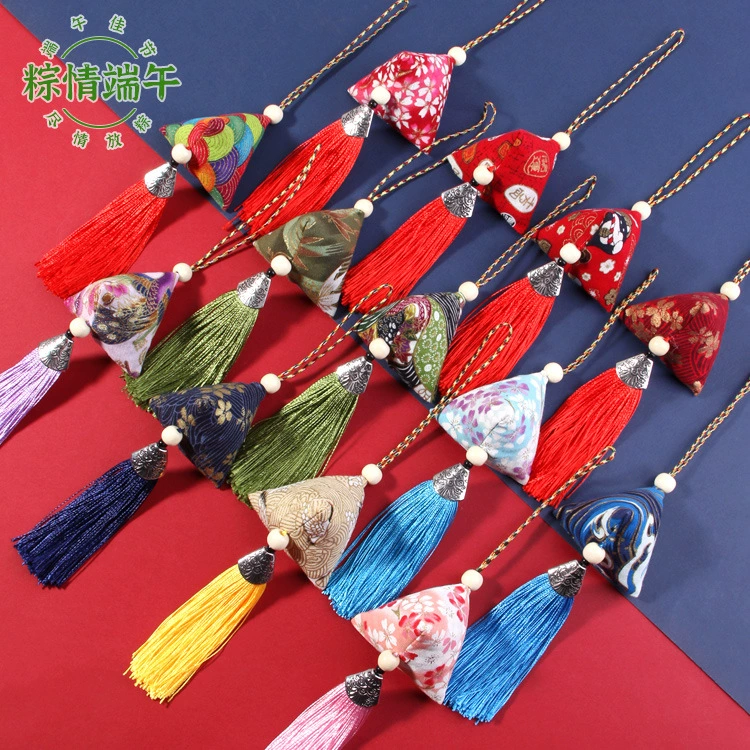 Новый стиль ветер хлопок льняная Полынь трава зунцзы Саше фестиваль лодок-драконов подарочные предметы цзунцзы ручная кладь небольшой кулон Фу цзунцзы