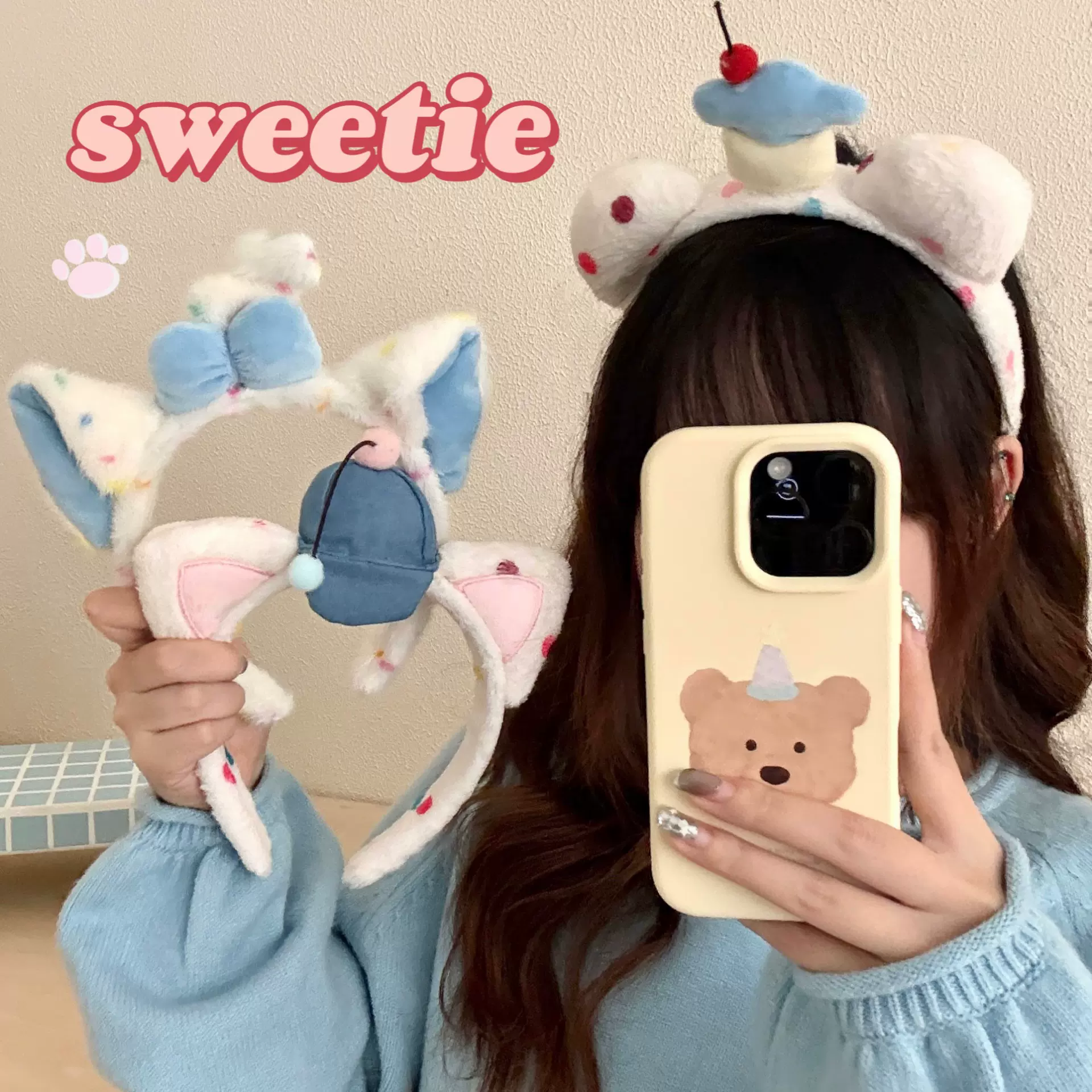 可爱萌宠耳朵发箍少女百搭乐园装饰头箍拍照道具发卡洗脸化妆头饰