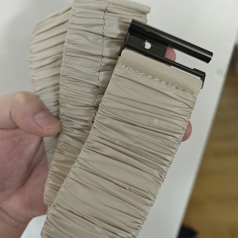 Nuevo cinturón elástico brillante de tela plisado cintura elástica sello ancho de las mujeres todo partido con cintura para adelgazar