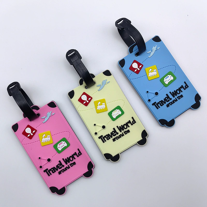 Трансграничная багажная бирка, мягкая резиновая милая багажная бирка, анти-потерянная адресная мультяшная логистическая бирка для бортового багажа