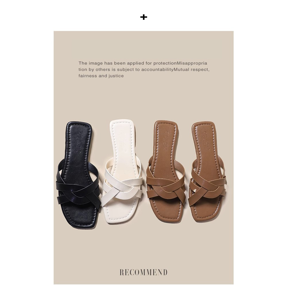 Pantofole a fondo piatto Le donne indossano sandali romani intrecciati dal nuovo design estivo Infradito in morbida pelle stile fata_voghion.com