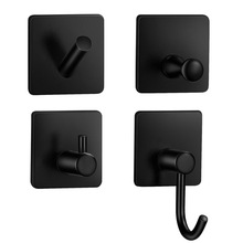 热卖304不锈钢自粘免打孔衣帽钩单钩跨境亚马逊厕所厨房免钉