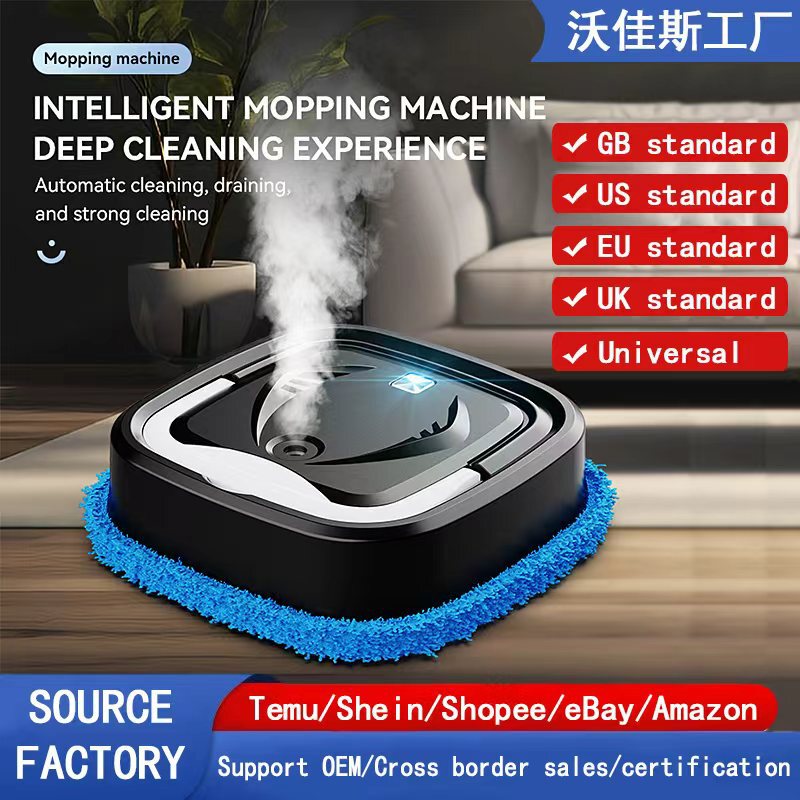 Cross-Border Intelligent Mopping Robot Wet and Dry Floor Scrubber Household Rechargeable Humidifying Spray Cleaning Machine