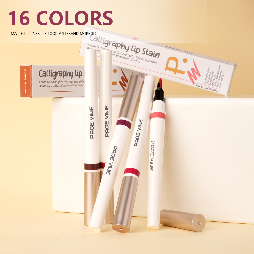 Lípido labial de maquillaje transfronterizo 2 - en - 1 lipstick impermeable y duradero, lipstick líquido de lipstick