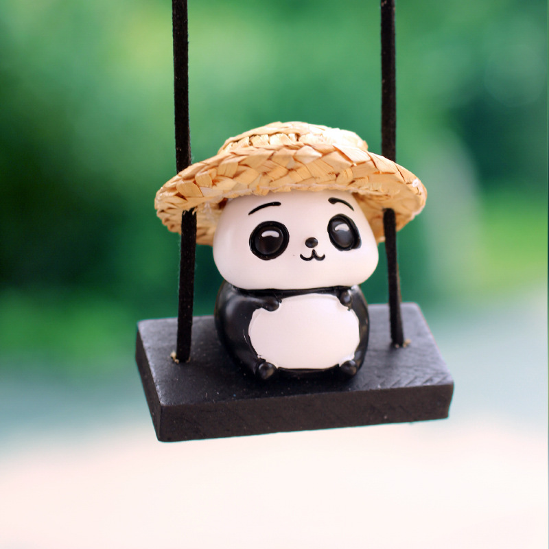 Nuevos productos colgantes para automóviles, adornos para automóviles, lindos espejos retrovisores panda para automóviles, accesorios para automóviles, adornos al por mayor