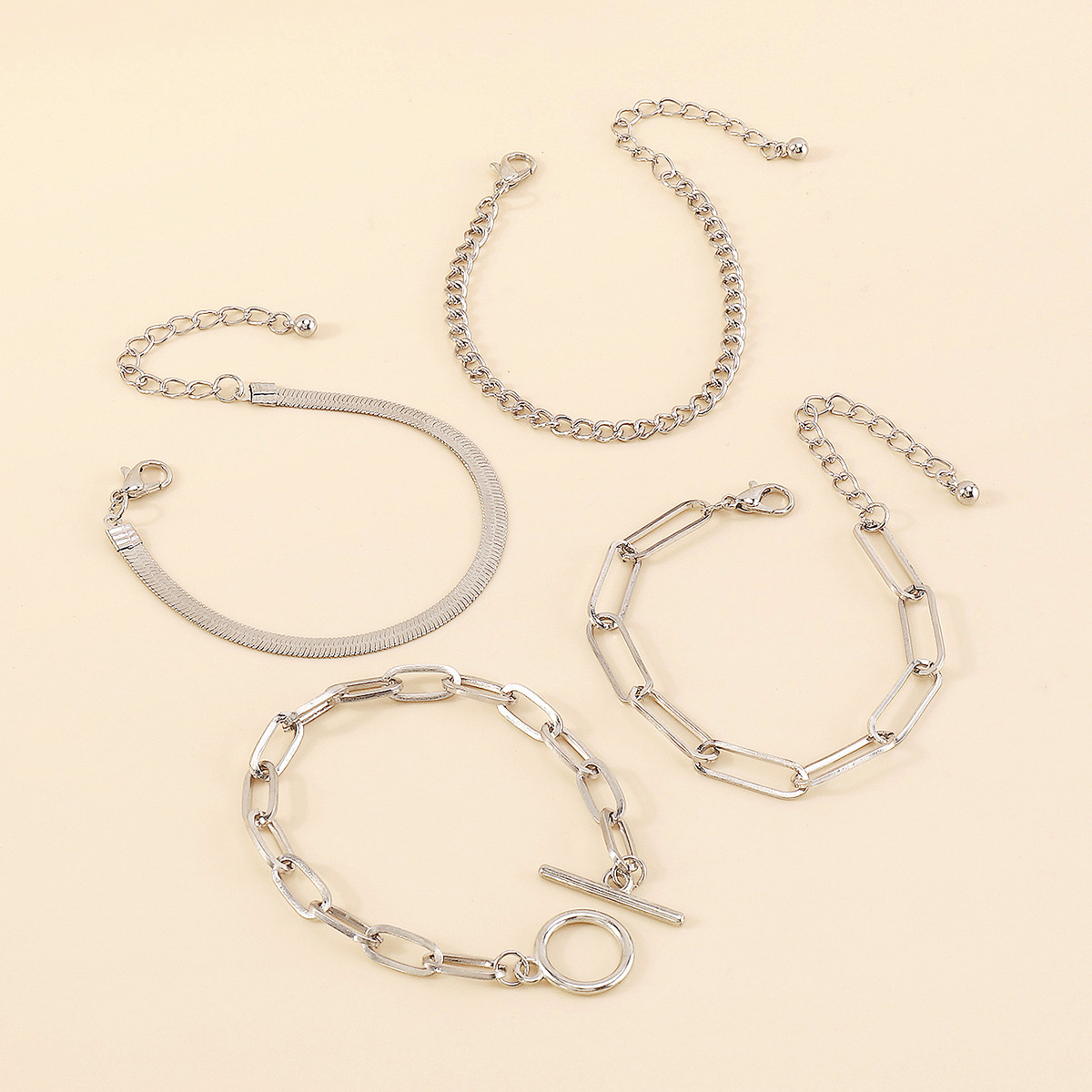 Simple Style Geometric Copper Bracelets Plating Copper Bracelets