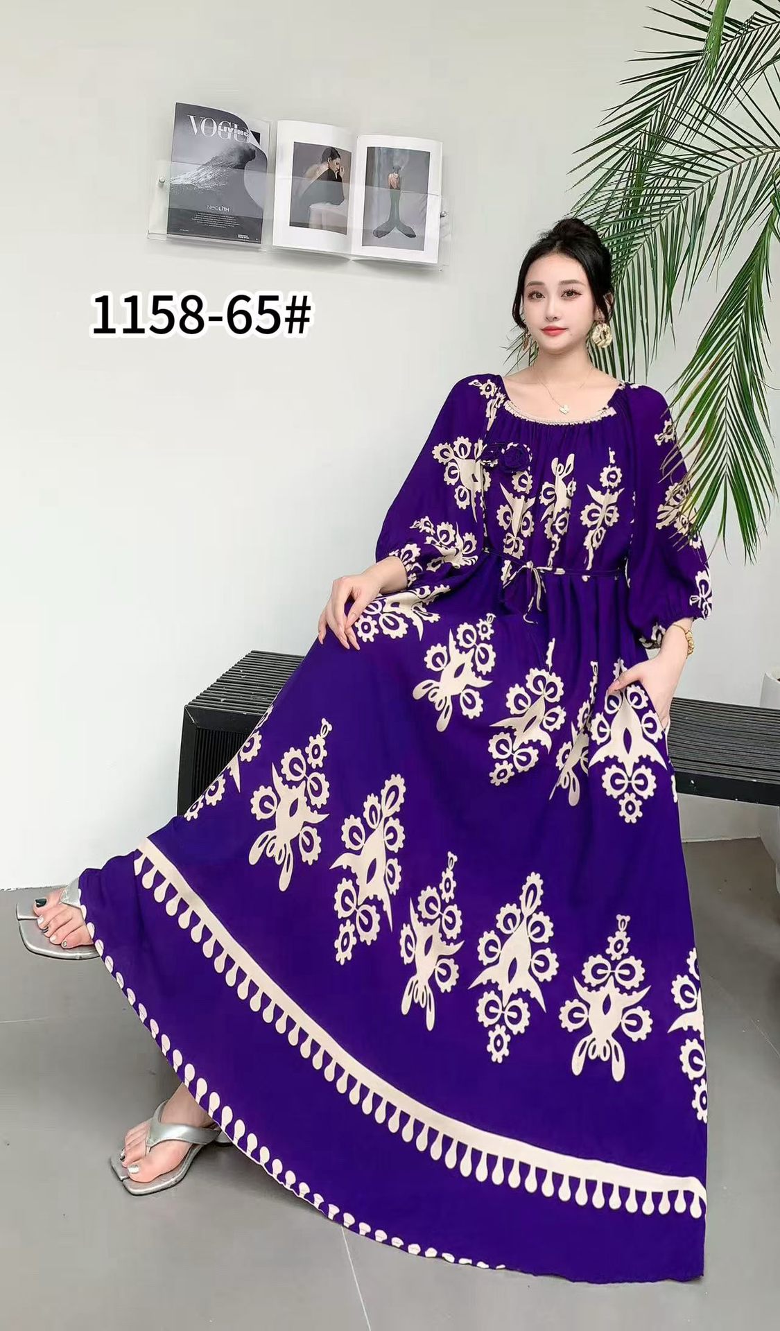 Ropa de mujer de talla grande transfronteriza europea y americana, vestido informal de algodón largo hasta la rodilla, holgado y cómodo, para verano, ropa de maternidad.