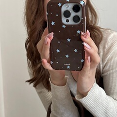 秋冬棕星星适用苹果17promax手机壳iPhone16复古13/14日韩情侣15