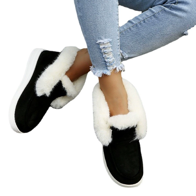 Фабрика в наличии поколение 2022 г. Зимние новые внешние торговые женские туфли больших размеров 35-43 низкие повседневные замшевые хлопковые сапоги