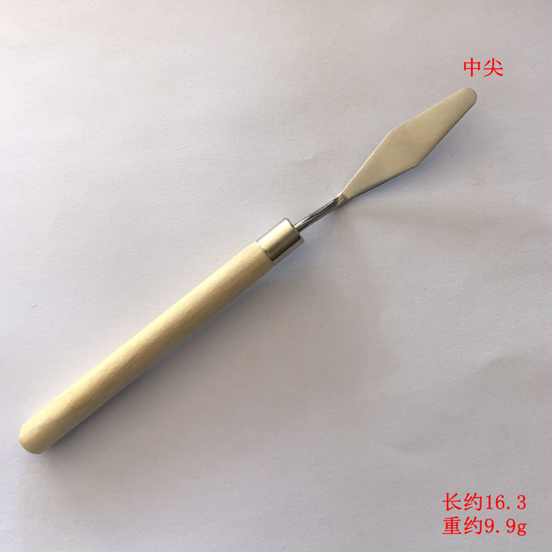 Cuchillo de pintura al óleo especial de arte, polvo de agua, pigmento de acrílico, cuchillo de selección de cuchillo de madera de acero inoxidable, cuchillo de toner de punta plana